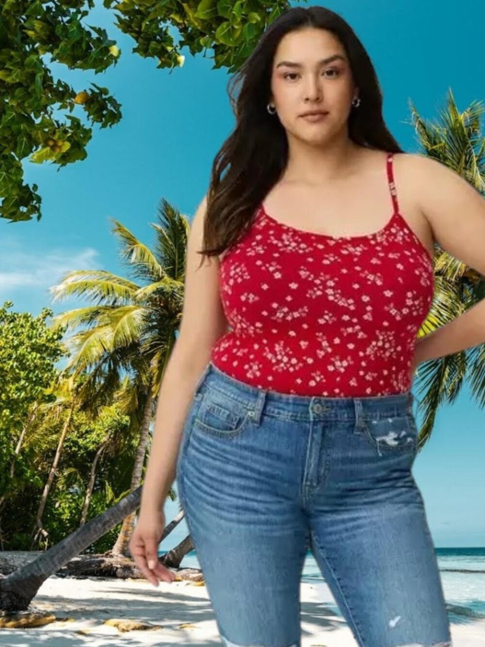 NEW!!! TORRID Cami Classic Ditsy Floral Red - Size 2x